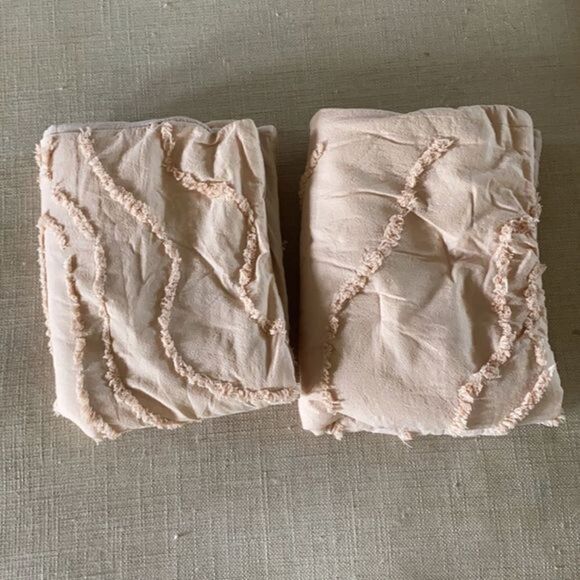 Anthropologie Peach Colored Standard Pillow Shams (2) - Picture 2 of 3